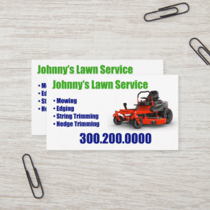lawn care landscape grass mowing business cards