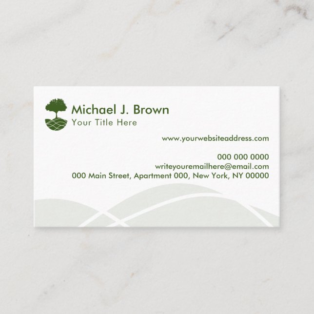 Lawn Care Landscape Outdoor Gardener Business Card (Front)