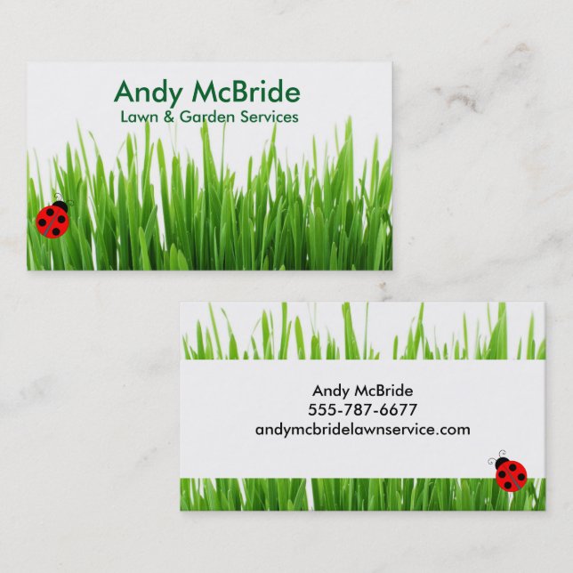 Lawn Care Landscaper Professional Business Card (Front/Back)