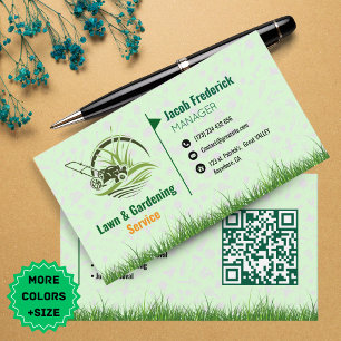 Lawn Care & Landscaping Business Card – Green & Wh