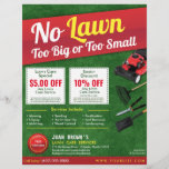 Lawn Care Landscaping Grass Cutting Flyer 8.5 x 11<br><div class="desc">Promote your lawn care landscaping grass cutting services business by customising this this full page (8.5" x 11") flyer template design. Add your logo for more effective branding. Customise the coupon offers on flyer to attract potential clients. Great for Every Door Direct Mail (EDDM) mailing services when purchasing 16pt or...</div>