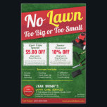 Lawn Care Landscaping Grass Cutting Template Flyer<br><div class="desc">Promote your lawn care landscaping grass cutting services business by customizing this this half-page (8.5" x 5.5") flyer template design. Add your logo for more effective branding. Customize the coupon offers on flyer to attract potential clients. Great for mailing out .</div>
