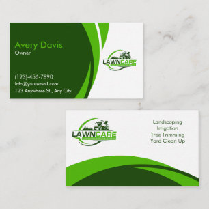 Lawn Care & Landscaping Grass Mowing Services Business Card