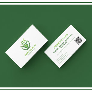 Lawn Care Landscaping Grass QR Code Business Card