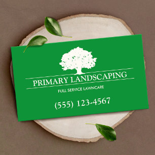 Lawn Care & Landscaping Green Business Card