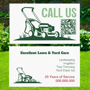 Lawn Care Landscaping Mowing Business Card
