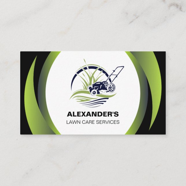 Lawn Care Landscaping Mowing Service Business Card (Back)