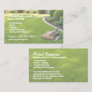 Lawn Care Landscaping Mowing Service Business Card