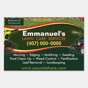 Lawn Care Landscaping Outdoor Yard Sign