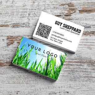 Lawn Care & Landscaping Photo QR Code Business Card