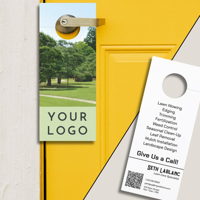 Lawn Care & Landscaping Photo QR Code Marketing Door Hanger (Creator Uploaded)