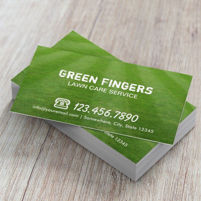 Lawn Care & Landscaping Professional Green Field Business Card (Creator Uploaded)