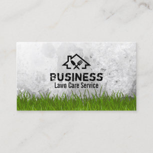 Lawn Care & Landscaping Professional House Logo Business Card