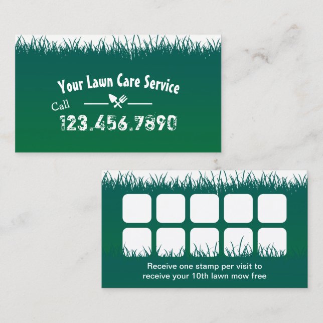 Lawn Care & Landscaping Professional Loyalty Punch Card (Front/Back)