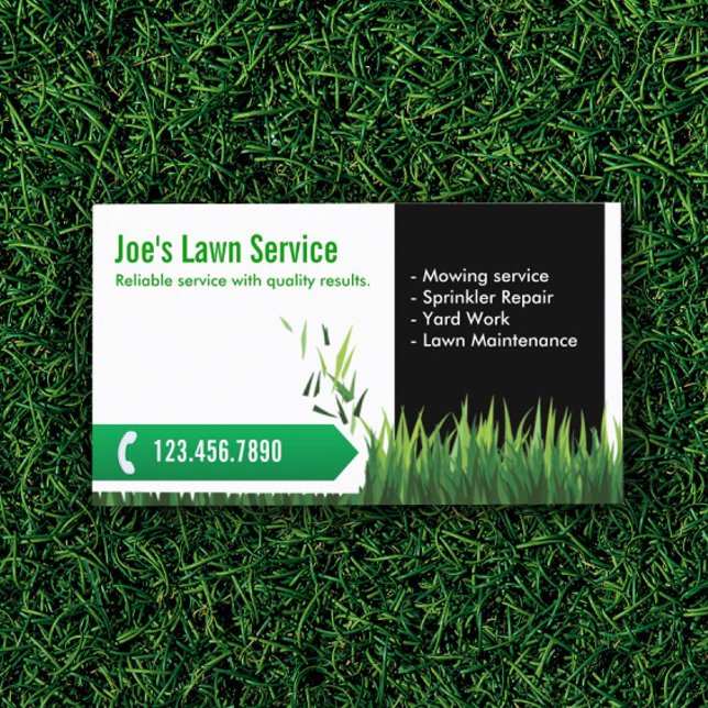 Lawn Care Landscaping Professional Mowing Business Card (Creator Uploaded)