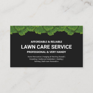 Lawn Care & Landscaping Professional Service Black Business Card