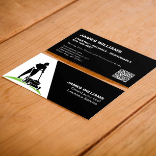Lawn Care Landscaping QR Code Business Card