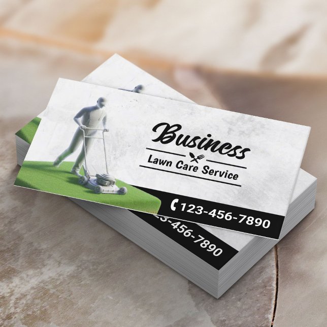 Lawn Care & Landscaping Service 3D Lawn Mower Business Card (Creator Uploaded)