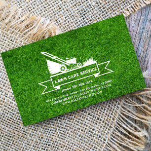 Lawn Care Landscaping Service Grass Field green Business Card