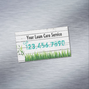 Lawn Care & Landscaping Service Magnetic Business Card