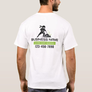 Lawn Care & Landscaping Service Minimal Ninja Logo T-Shirt