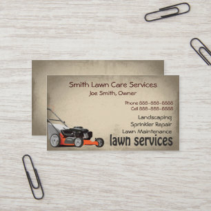 Lawn Care Landscaping Services Business Card
