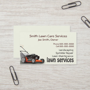 Lawn Care Landscaping Services Business Card