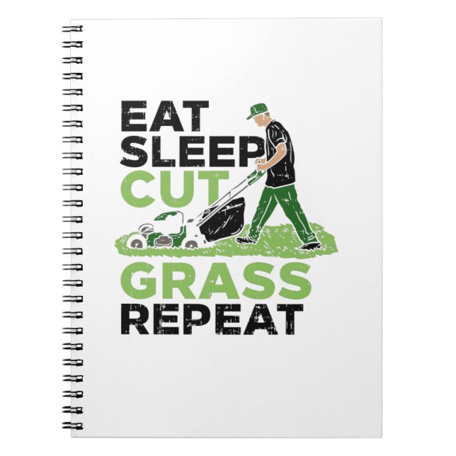 Lawn-Care Lawn-Mower Gardener Notebook (Front)
