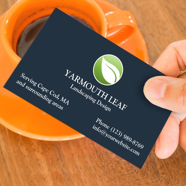 Lawn Care Leaf Logo Business card (Creator Uploaded)