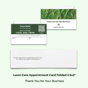 Lawn Care Logo Combined Thank You & Appointment Card