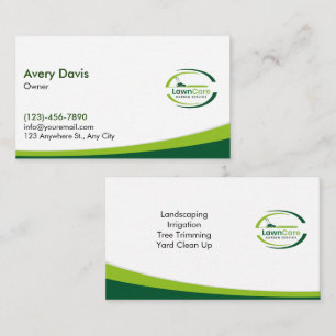 Lawn Care Logo Landscaping Service Landscaper Business Card