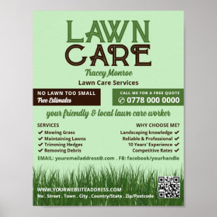Lawn Care Logo, Lawn Care Services Poster