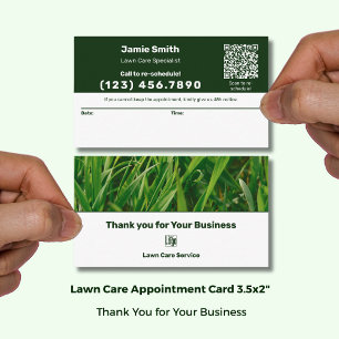 Lawn Care Logo Modern Combo Thank You & Appointment Card