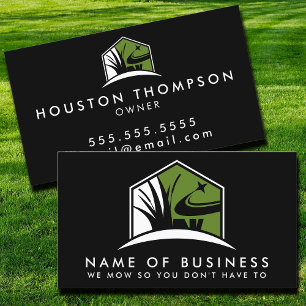 Lawn Care Logo Modern Professional Landscaping  Business Card