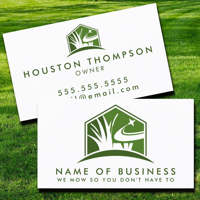 Lawn Care Logo Modern Professional Landscaping  Business Card (Creator Uploaded)