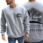 Lawn Care Logo Professional Landscaping Business Sweatshirt<br><div class="desc">Showcase your business with style and professionalism with our Lawn Care Logo Professional Landscaping Business Sweatshirt. Designed for lawn care and landscaping professionals, this sweatshirt offers a polished way to represent your services. Featuring a customisable front and back design, it allows you to display your modern black and grey logo...</div>