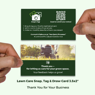 Lawn Care Logo Thank You Photo Testimonial &  Referral Card