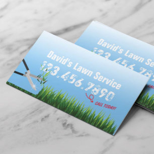 Lawn Care & Mowing Gardening Service Business Card