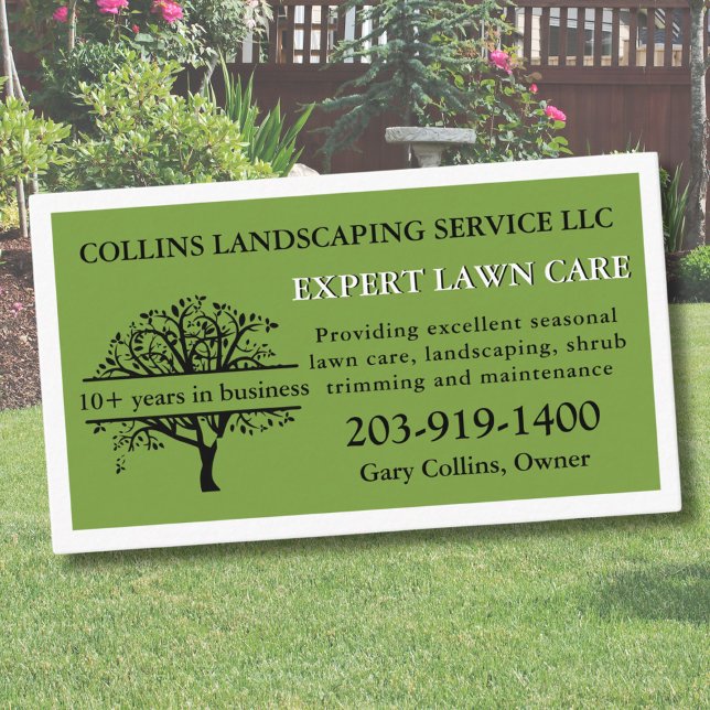 Lawn Care Mowing Landscaping  Business Card (Creator Uploaded)