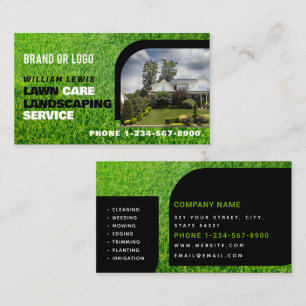 Lawn Care Photo Landscaping Mowing Business Logo Business Card