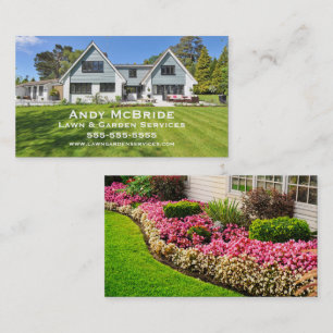 Lawn Care, Professional Garden Landscaping Business Card
