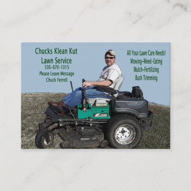 Lawn Care Service Business Card (Front)