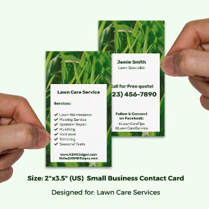 Lawn Care Service Green White Call Today Business Card