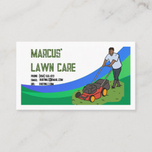 Lawn Care Service Landscaper Business Card