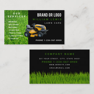 Lawn Care Service Landscaping Mowing Business Logo Card