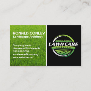 Lawn Care Service Logo Landscaping Business Card