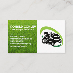 Lawn Care Service Logo Landscaping Vehicle Business Card