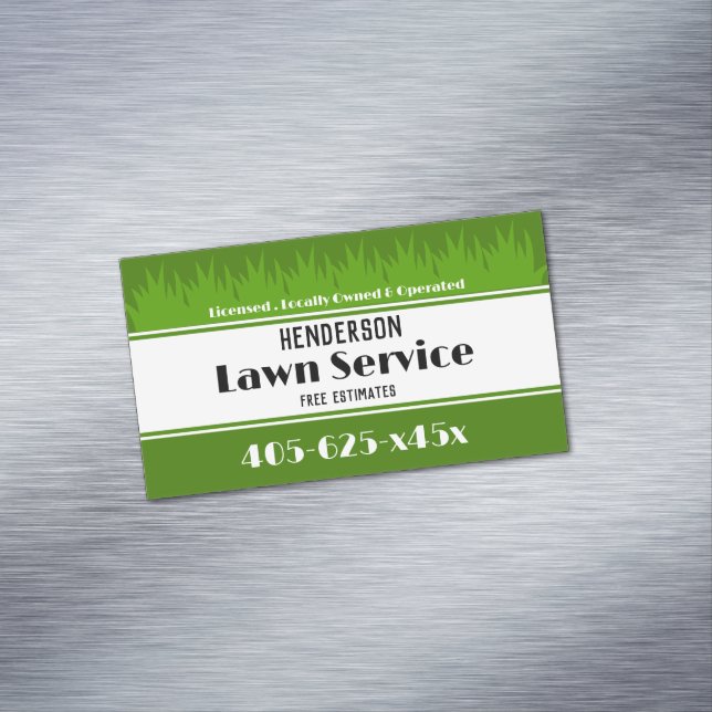 Lawn Care Service Magnetic Business Card (In Situ)
