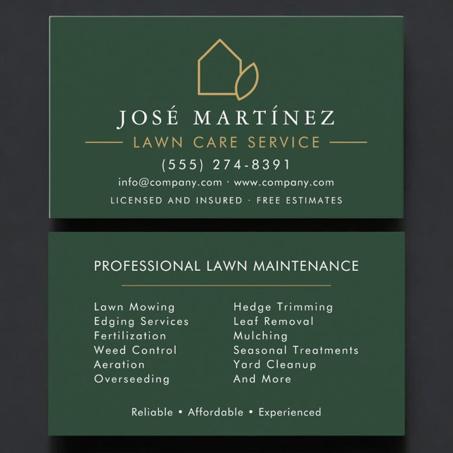 Lawn Care Service Professional Business Card (Creator Uploaded)