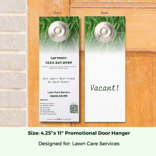 Lawn Care Service Promotional Custom  Door Hanger